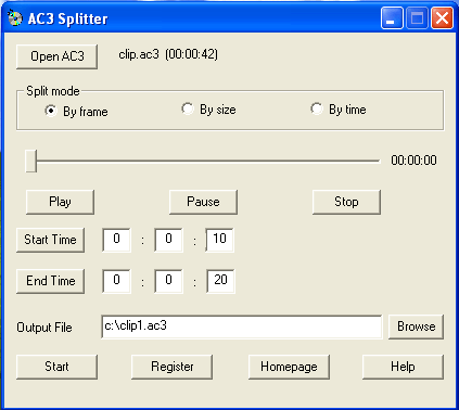 AC3 SPLITTER, CUT AC3, SPLIT AC3, AC3 CUTTER, TRIM AC3, AC3 TRIMMER